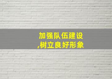 加强队伍建设,树立良好形象