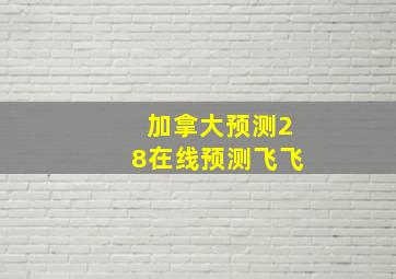 加拿大预测28在线预测飞飞