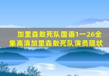 加里森敢死队国语1一26全集高清加里森敢死队演员现状