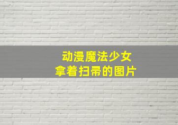 动漫魔法少女拿着扫帚的图片