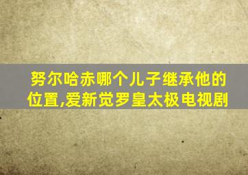 努尔哈赤哪个儿子继承他的位置,爱新觉罗皇太极电视剧