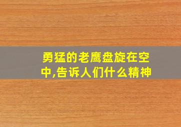 勇猛的老鹰盘旋在空中,告诉人们什么精神