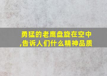 勇猛的老鹰盘旋在空中,告诉人们什么精神品质