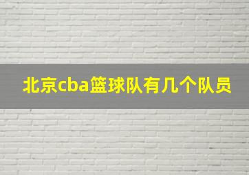 北京cba篮球队有几个队员