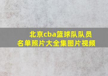 北京cba篮球队队员名单照片大全集图片视频