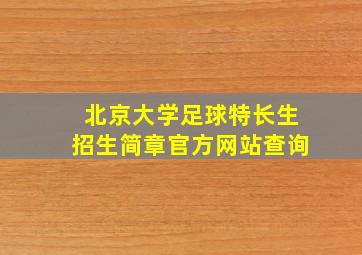 北京大学足球特长生招生简章官方网站查询