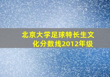 北京大学足球特长生文化分数线2012年级