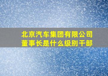 北京汽车集团有限公司董事长是什么级别干部