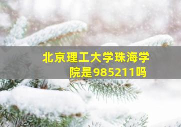 北京理工大学珠海学院是985211吗