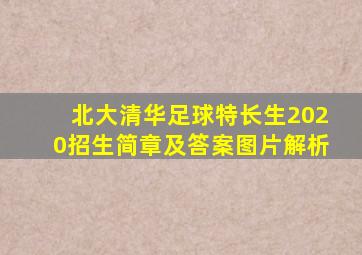 北大清华足球特长生2020招生简章及答案图片解析