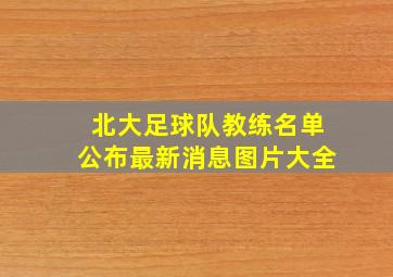 北大足球队教练名单公布最新消息图片大全