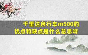 千里达自行车m500的优点和缺点是什么意思呀