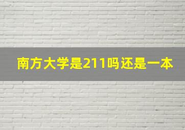 南方大学是211吗还是一本