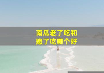 南瓜老了吃和嫩了吃哪个好