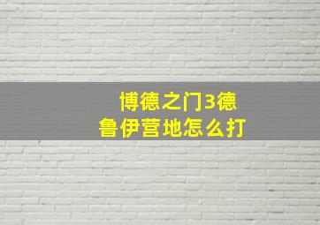 博德之门3德鲁伊营地怎么打