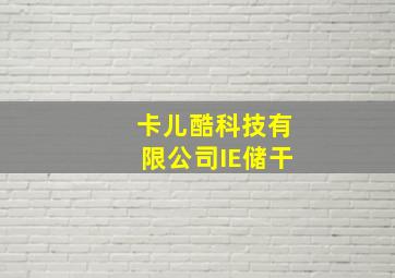 卡儿酷科技有限公司IE储干