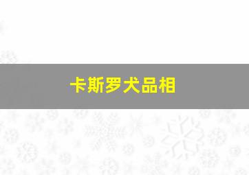 卡斯罗犬品相