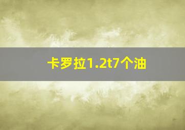 卡罗拉1.2t7个油