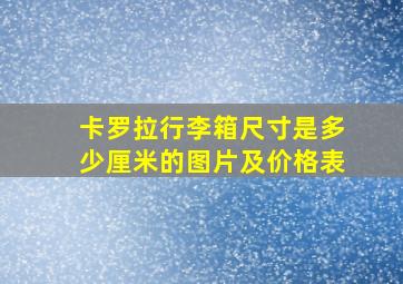 卡罗拉行李箱尺寸是多少厘米的图片及价格表