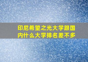 印尼希望之光大学跟国内什么大学排名差不多