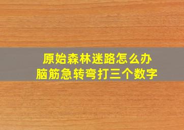 原始森林迷路怎么办脑筋急转弯打三个数字