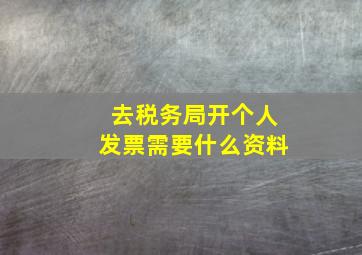 去税务局开个人发票需要什么资料