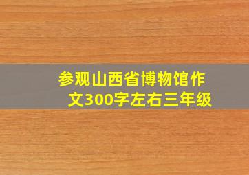 参观山西省博物馆作文300字左右三年级