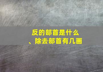 反的部首是什么、除去部首有几画