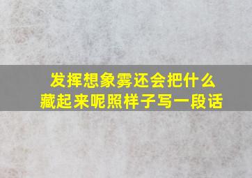 发挥想象雾还会把什么藏起来呢照样子写一段话