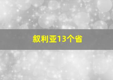 叙利亚13个省