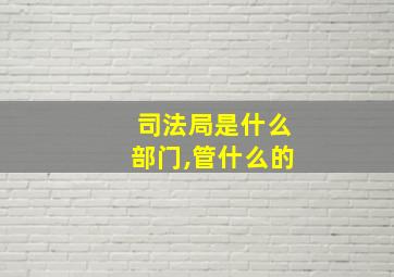 司法局是什么部门,管什么的