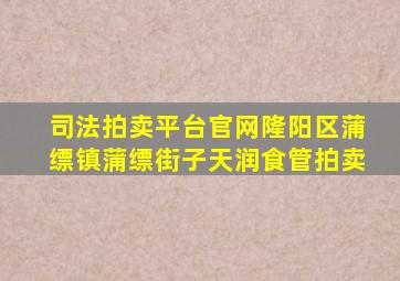 司法拍卖平台官网隆阳区蒲缥镇蒲缥街子天润食管拍卖