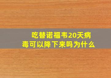 吃替诺福韦20天病毒可以降下来吗为什么