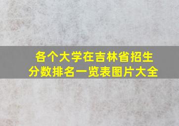 各个大学在吉林省招生分数排名一览表图片大全