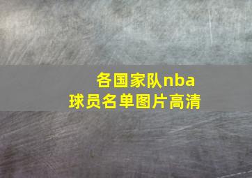 各国家队nba球员名单图片高清