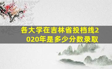 各大学在吉林省投档线2020年是多少分数录取