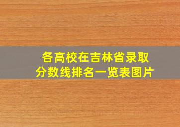 各高校在吉林省录取分数线排名一览表图片