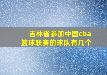 吉林省参加中国cba篮球联赛的球队有几个