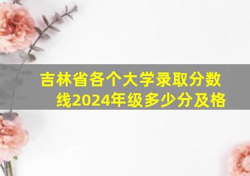 吉林省各个大学录取分数线2024年级多少分及格