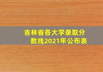 吉林省各大学录取分数线2021年公布表