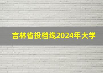 吉林省投档线2024年大学