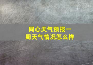 同心天气预报一周天气情况怎么样