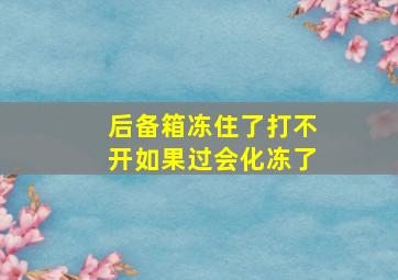 后备箱冻住了打不开如果过会化冻了