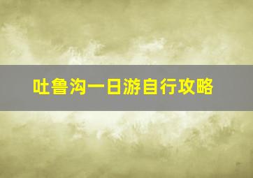 吐鲁沟一日游自行攻略