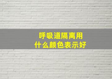 呼吸道隔离用什么颜色表示好