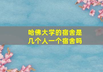 哈佛大学的宿舍是几个人一个宿舍吗