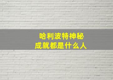 哈利波特神秘成就都是什么人