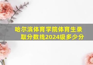 哈尔滨体育学院体育生录取分数线2024级多少分