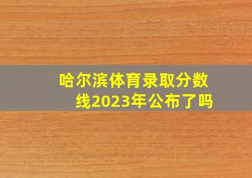 哈尔滨体育录取分数线2023年公布了吗