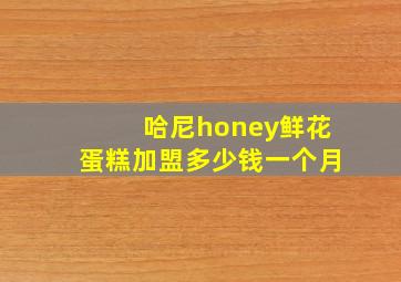 哈尼honey鲜花蛋糕加盟多少钱一个月